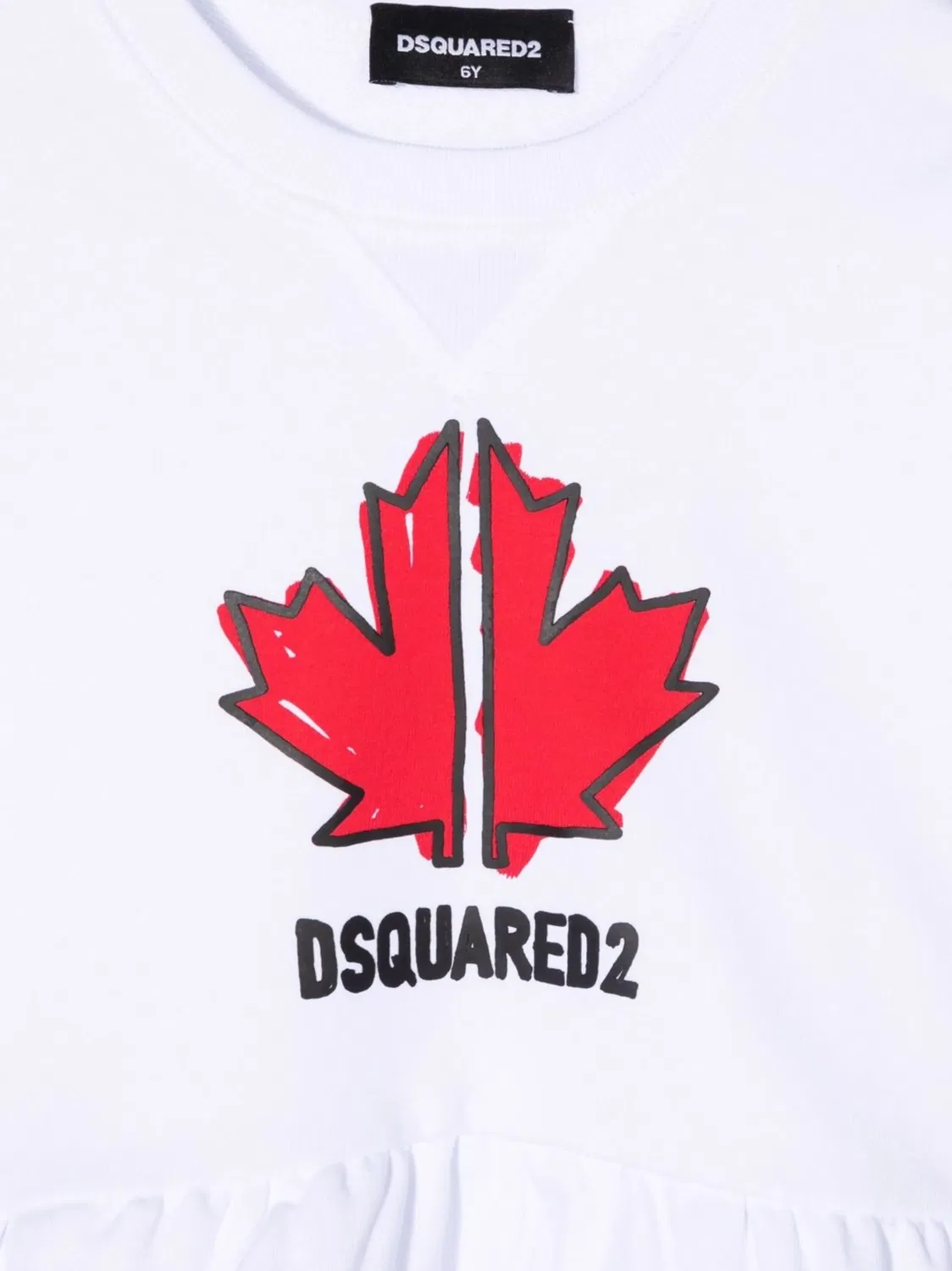 Свитшот с рюшем DSQUARED2, белый — фото 2