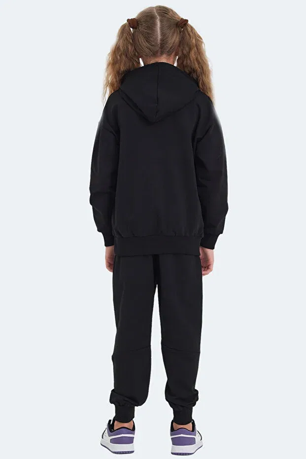 Детский спортивный комплект для девочек однотонный Slazenger, Black — фото 2