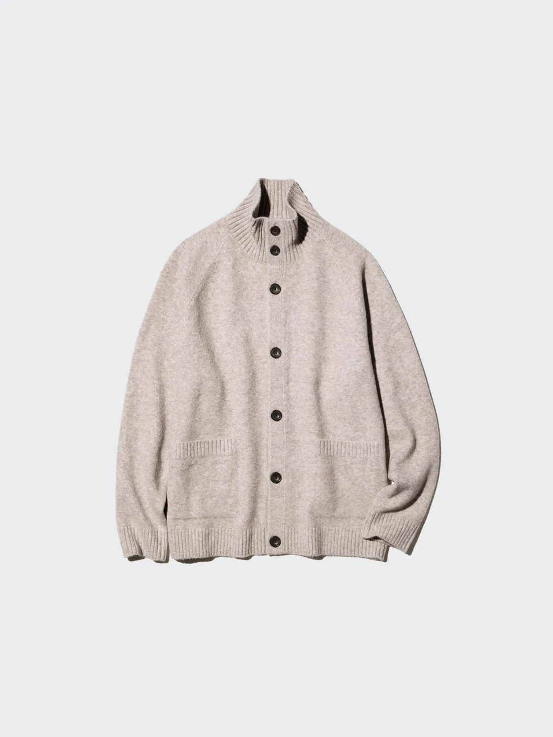 Кардиган вязаный из пряжи суфле с длинным рукавом Uniqlo, темно-синий — фото 2
