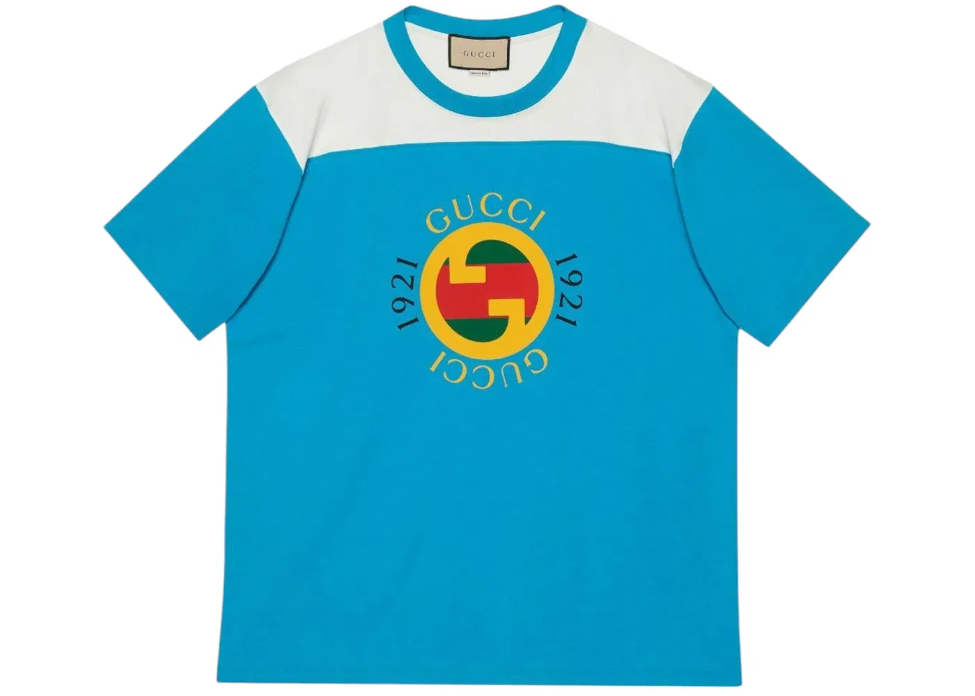 Мужская футболка с принтом Gucci 1921 Logo Gucci, Blue