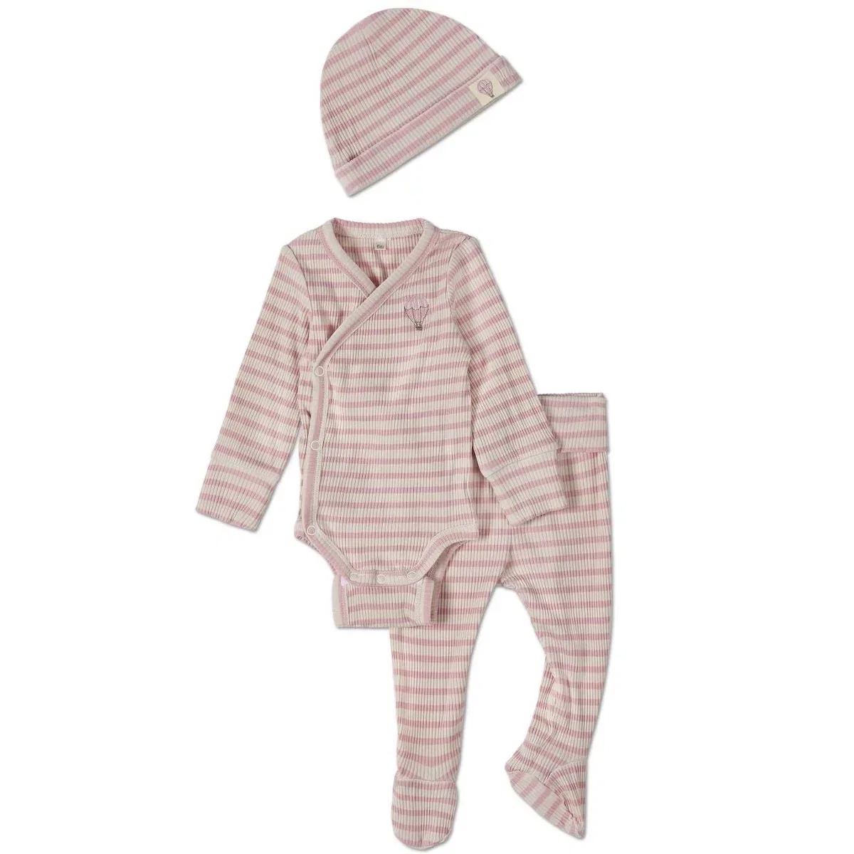 Детский комплект боди и шапочки Hot Air Balloon NEWBORN, Pink