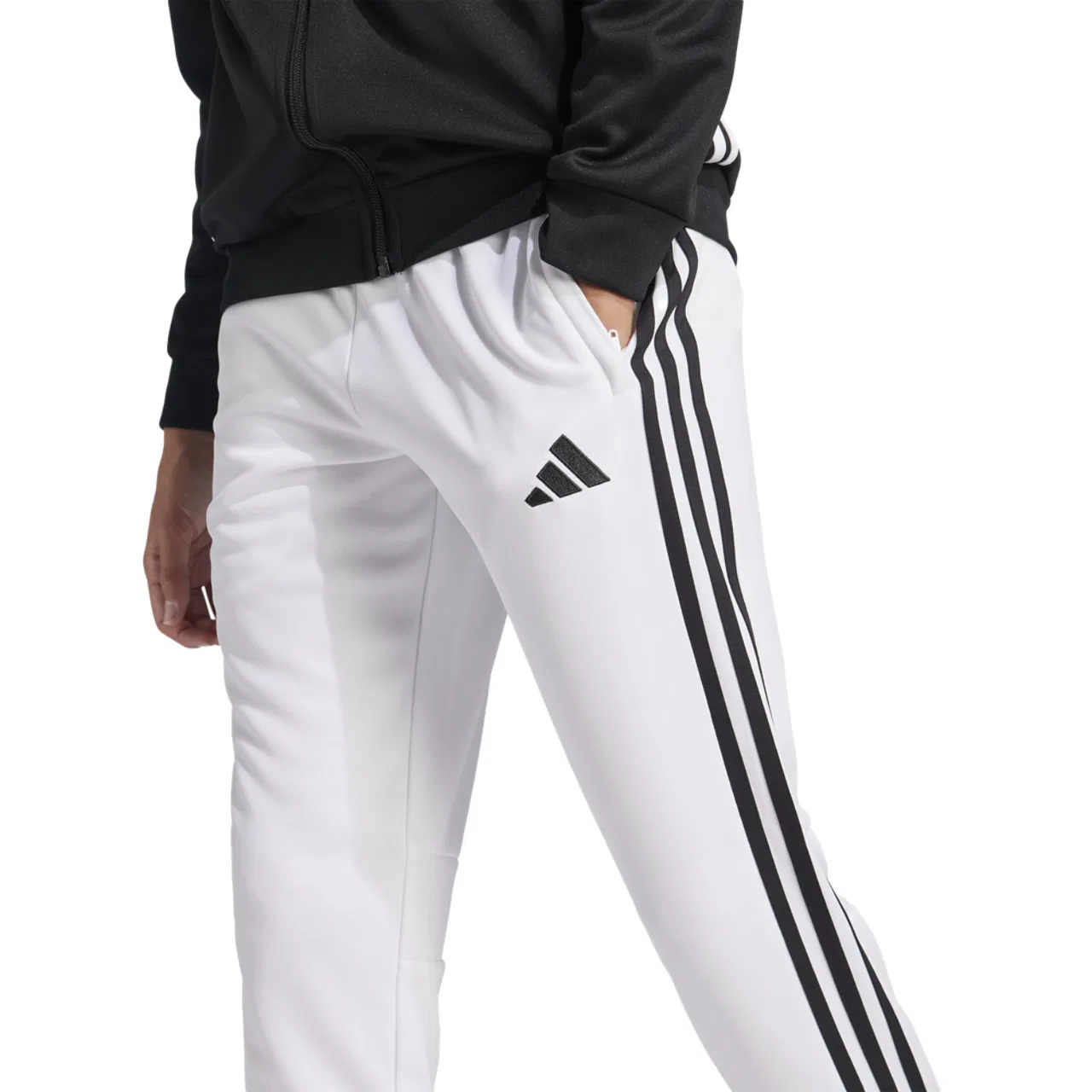 Брюки тренировочные для мальчиков Tiro 25 Essentials Adidas, белый/черный — фото 3