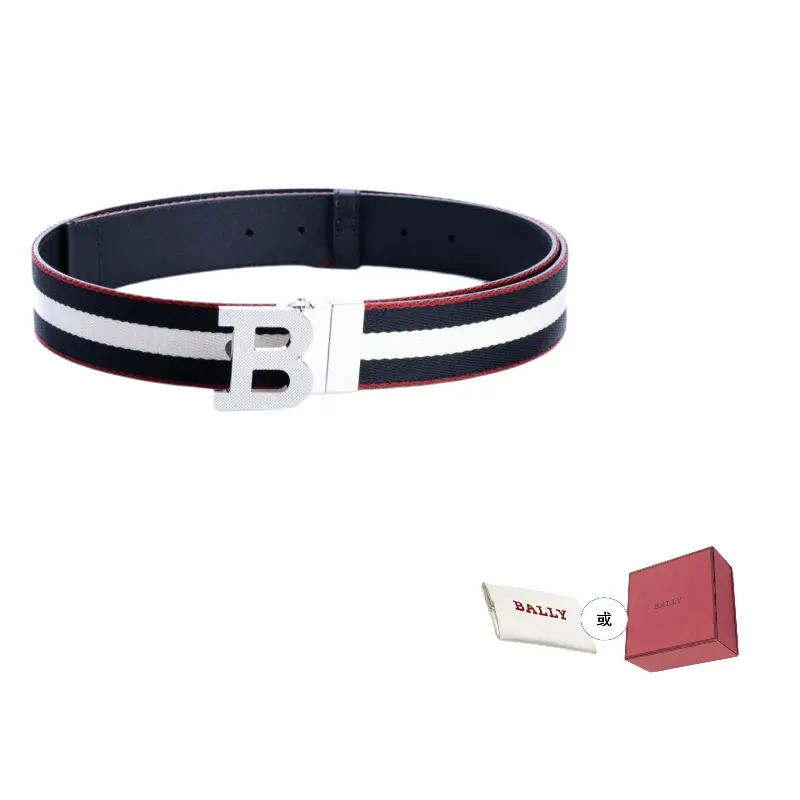 

BALLY Кожаный ремень мужской, Black Red