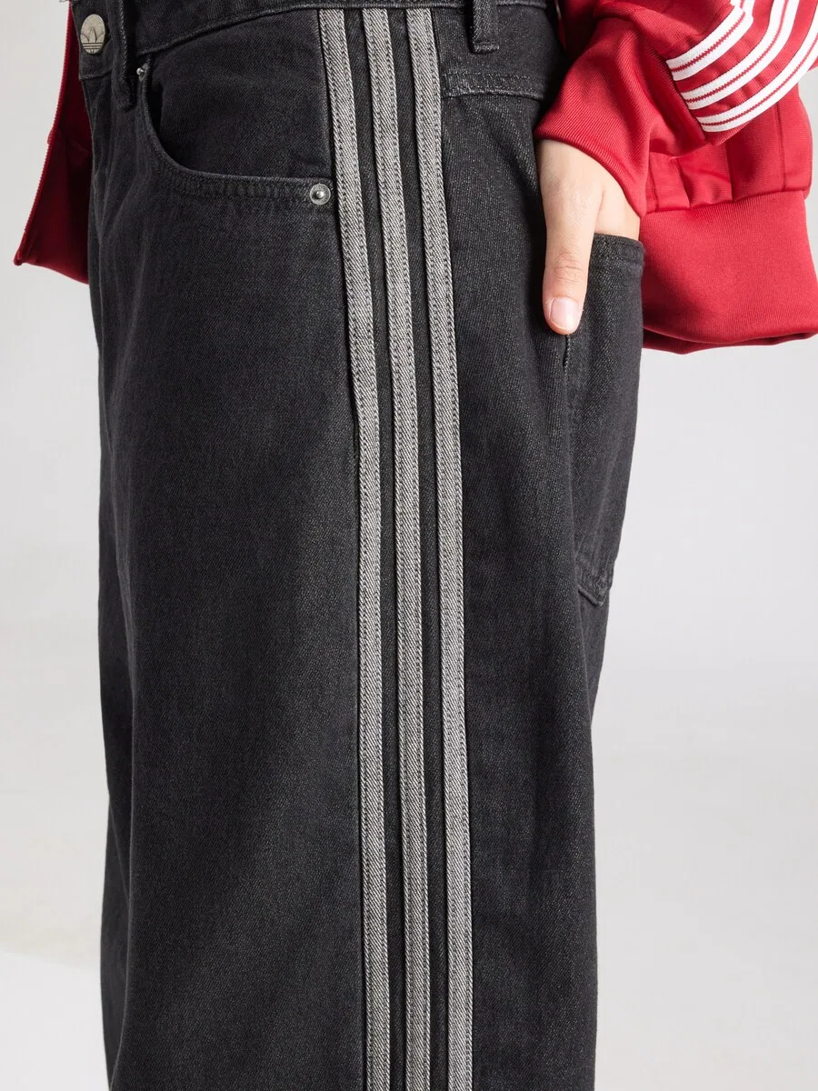 Джинсы ADIDAS ORIGINALS Barrel Jeans 'HIGH RISE BARREL LEG DENIM' черного цвета — фото 4