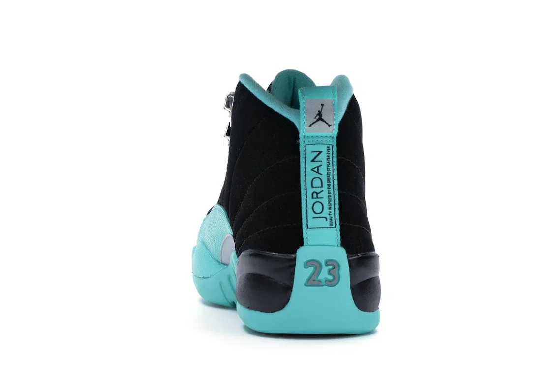 Детские кроссовки Lifestyle с принтом Jordan 12 Retro, Black/Metallic Silver-Hyper Jade — фото 4