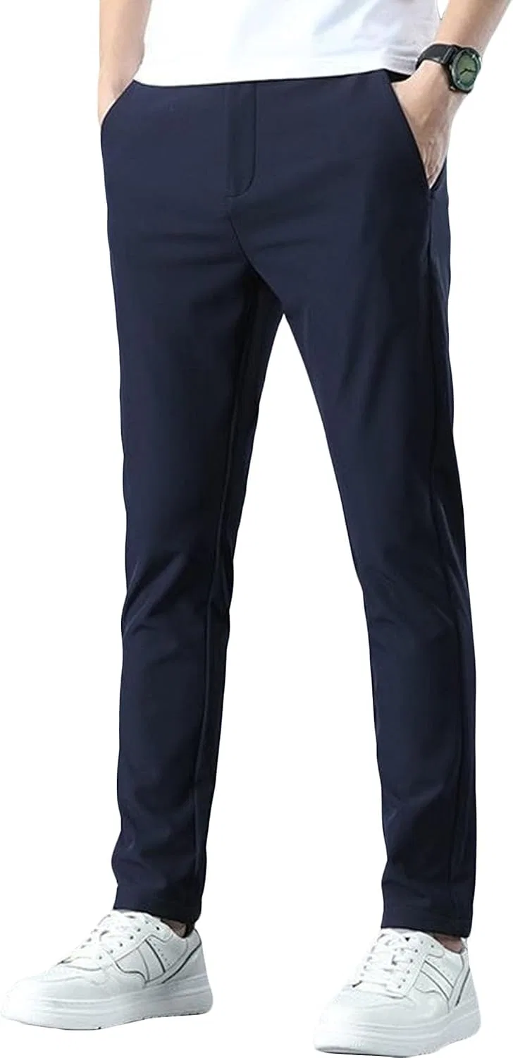 Мужские классические брюки Slim Fit с хлопком, синий