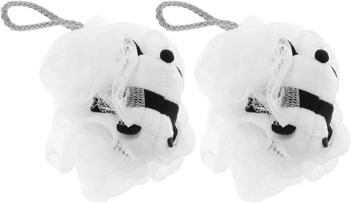 Мочалка для купания Panda, Angoily, 2 шт, 11x11x8 см, Многоцветный