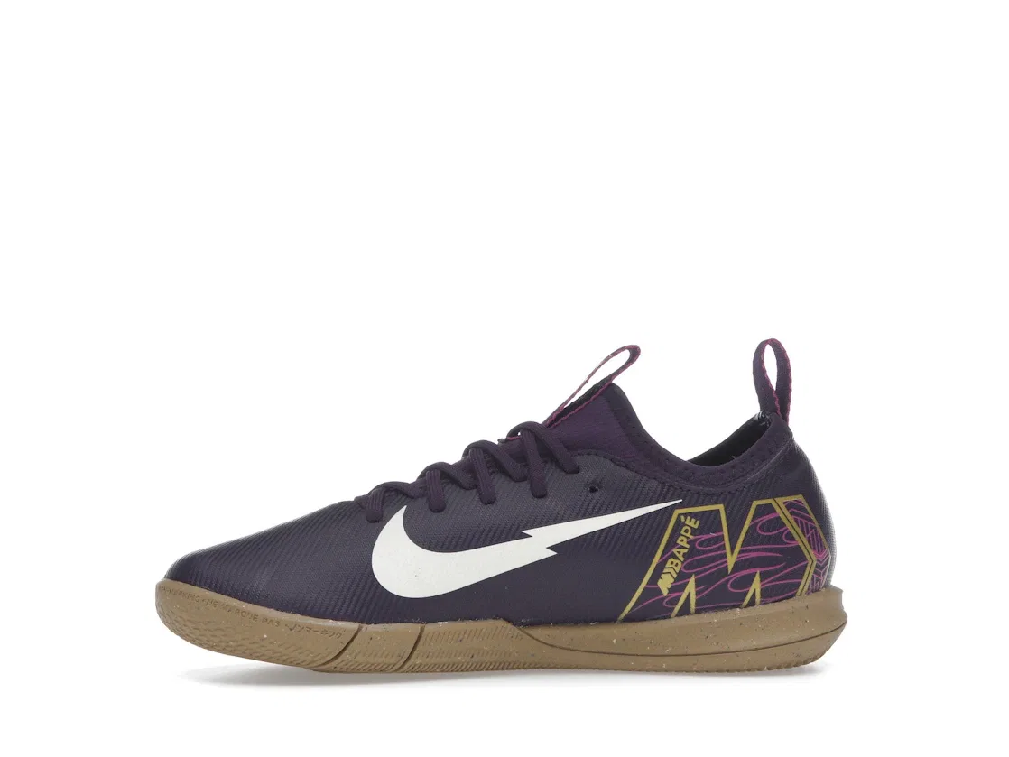 Детские кроссовки для мальчиков с принтом Nike Zoom Mercurial Vapor 16 Academy IC, Grand Purple Pale Ivory — фото 3