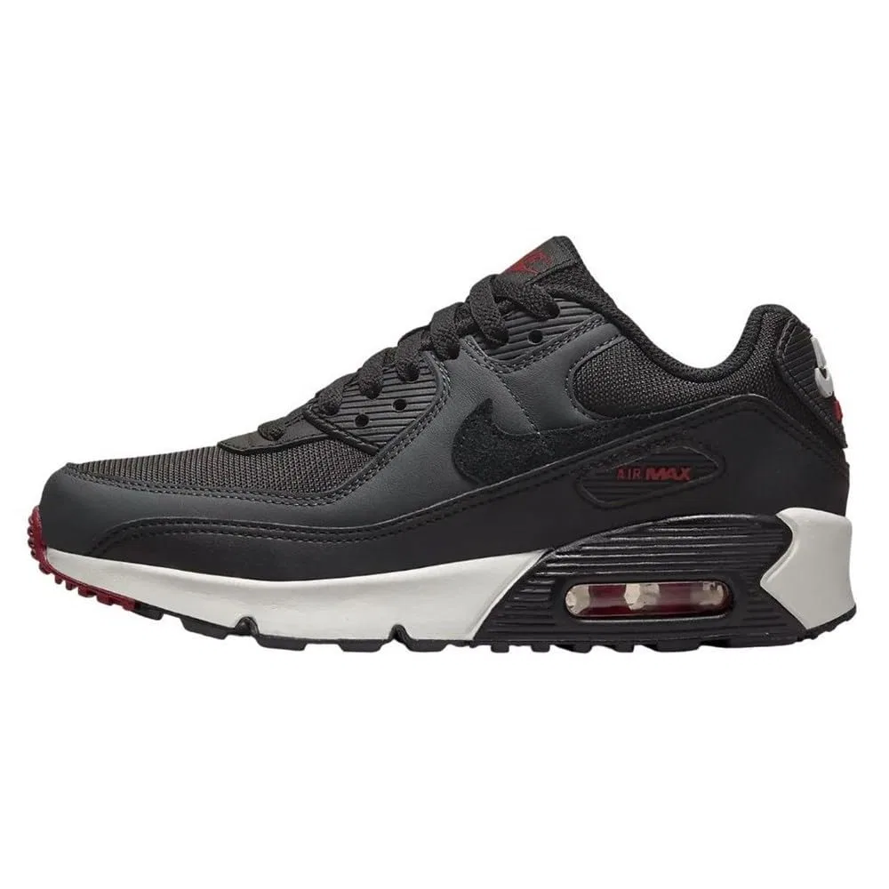 Детские кроссовки для мальчиков с амортизацией Air Max 90 LTR NIKE, Anthracite Black Team Red 022