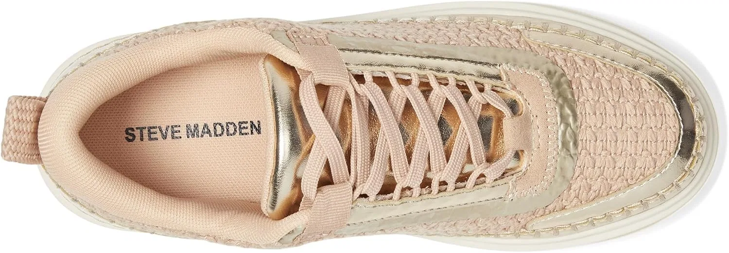 Детские кроссовки для девочек Charly Steve Madden, Gold Woven — фото 3