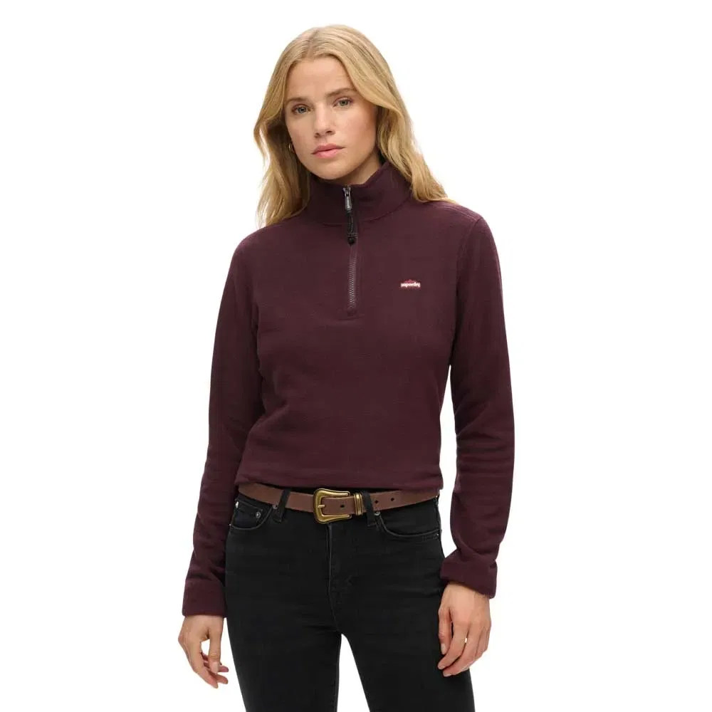 Худи Superdry Polar Fleece half zip, фиолетовый