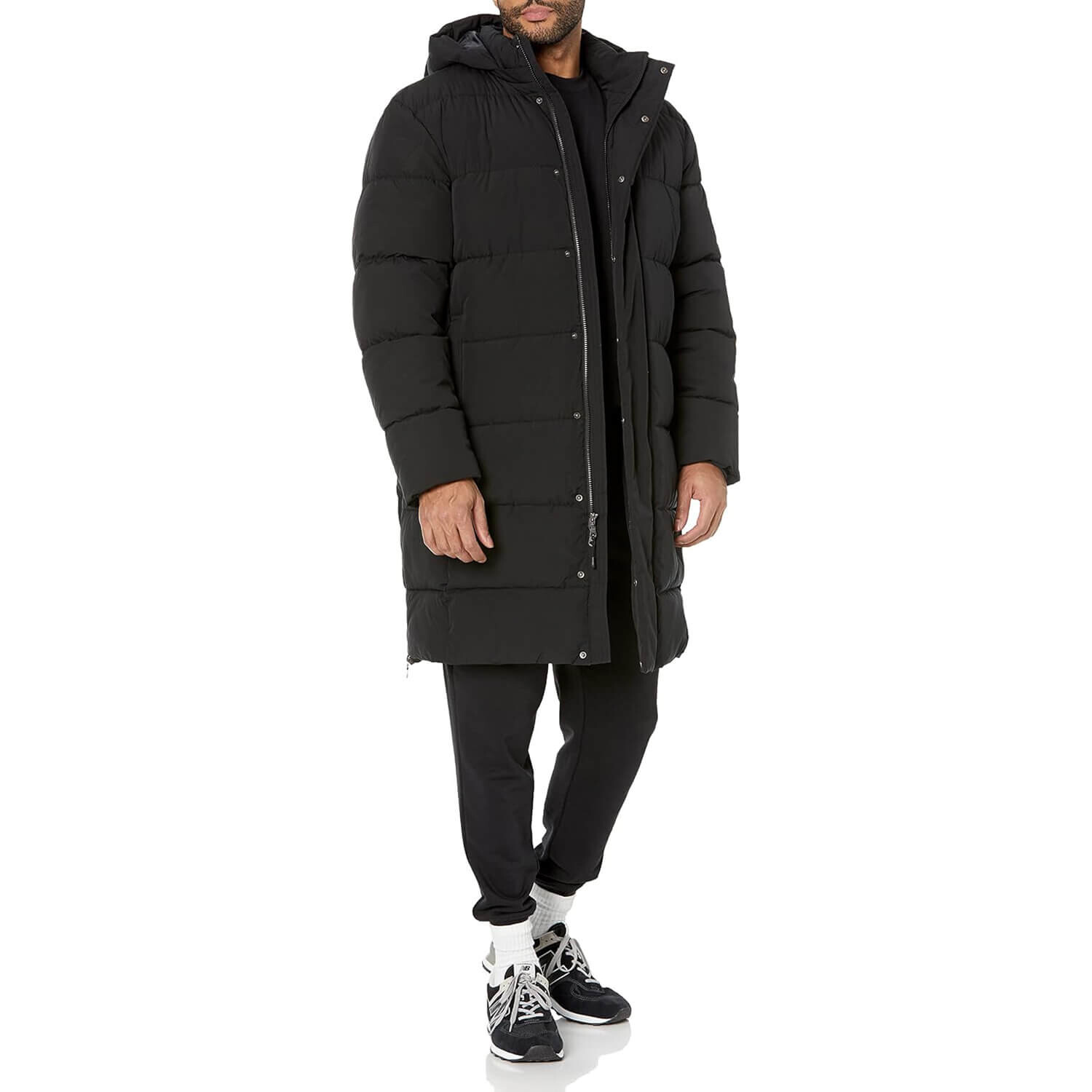 

Куртка Amazon Essentials Recycled Polyester Hooded Long, черный