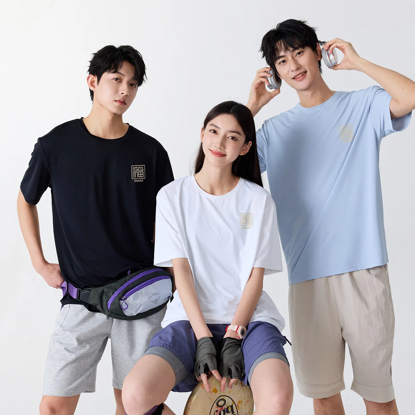 Футболка детская с принтом MINISO, Ice Silk Cooling Black (Ma Golden Snake Rich Chest Logo) — фото 3