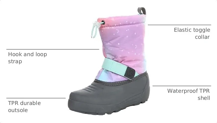 Детские зимние снежные ботинки с водонепроницаемым верхом Northside Frosty, Lilac/Aqua — фото 3