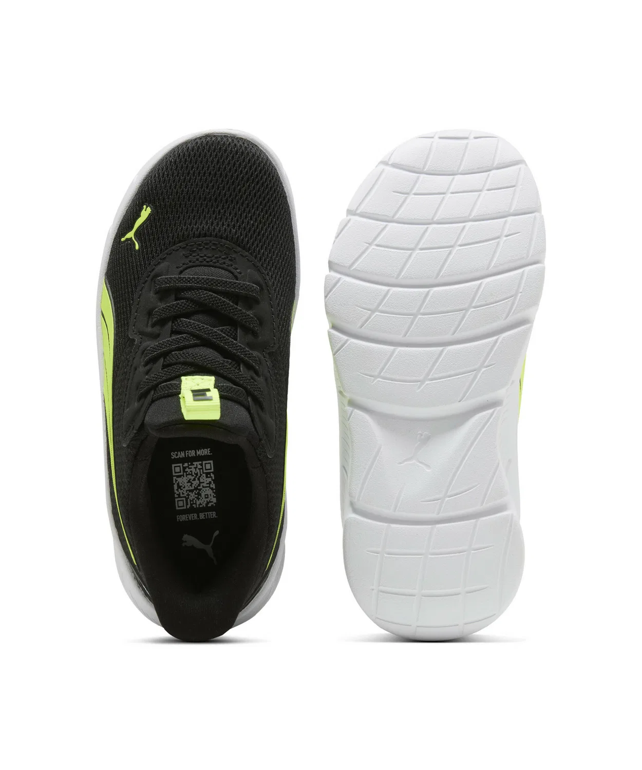 Детские кроссовки с технологией SLIPTECH Flexfocus Ease In PS PUMA, Black/Lime — фото 4