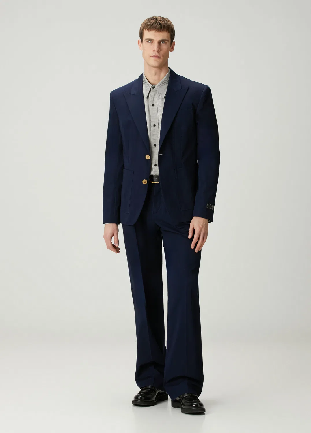 Брюки с двойными складками Balmain, navy