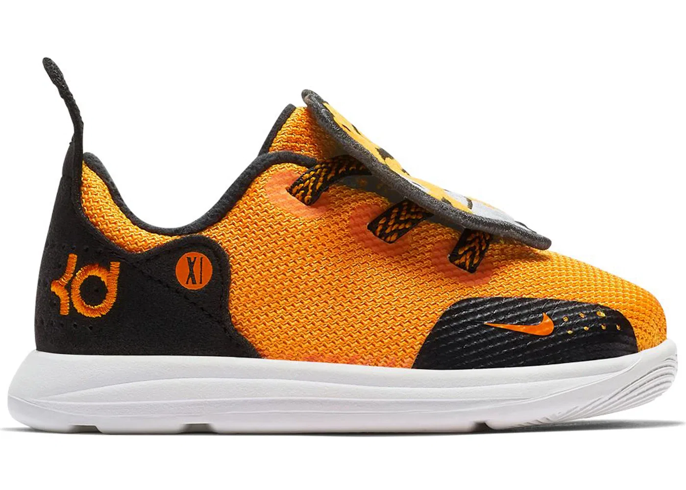 Детские кроссовки для мальчиков баскетбольные Nike KD 11 Little Big Cats, Orange Peel/Black-Wheat Gold-Orange Peel-Summit White