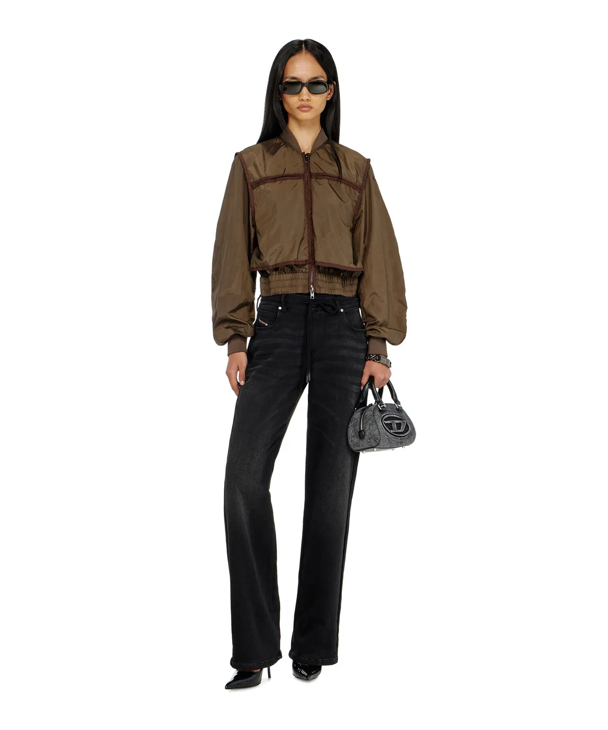 Женские джинсы-джоггеры с принтом D-MEEL JOGG DIESEL, Black — фото 3