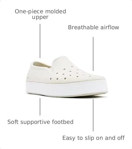 Детские слипоны-лоферы для мальчиков водонепроницаемые People Footwear, Slater Kids Picket White/Yeti White — фото 3