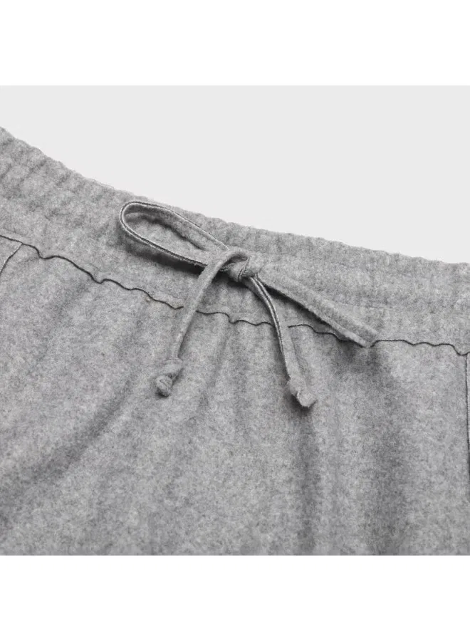 Юбка миди прямая с разрезом из шерсти Zara, серая — фото 4
