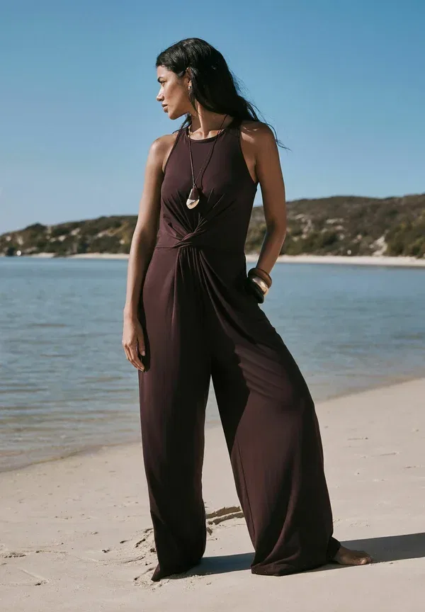 Комбинезон свободного кроя Jumpsuit Next, chocolate, шоколадный — фото 4
