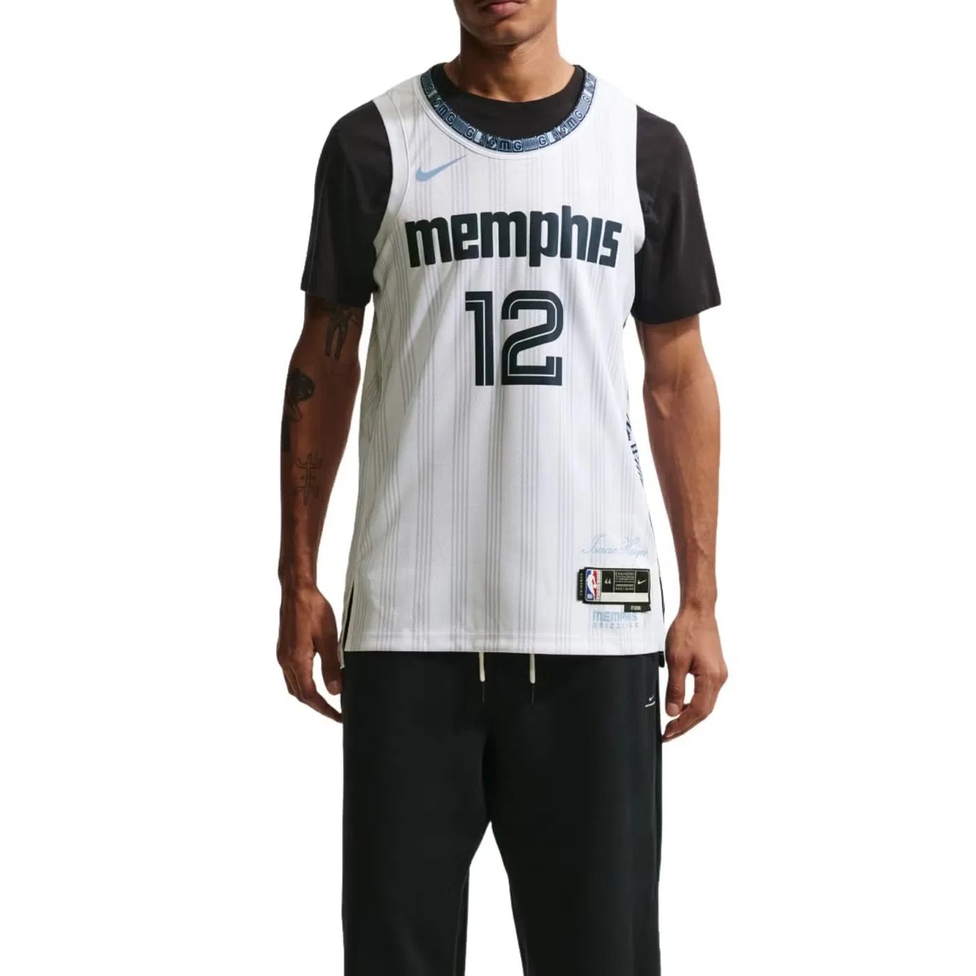 Джерси баскетбольное с принтом Memphis Grizzlies City Edition NBA Swingman Ja Morant Nike, белый — фото 2