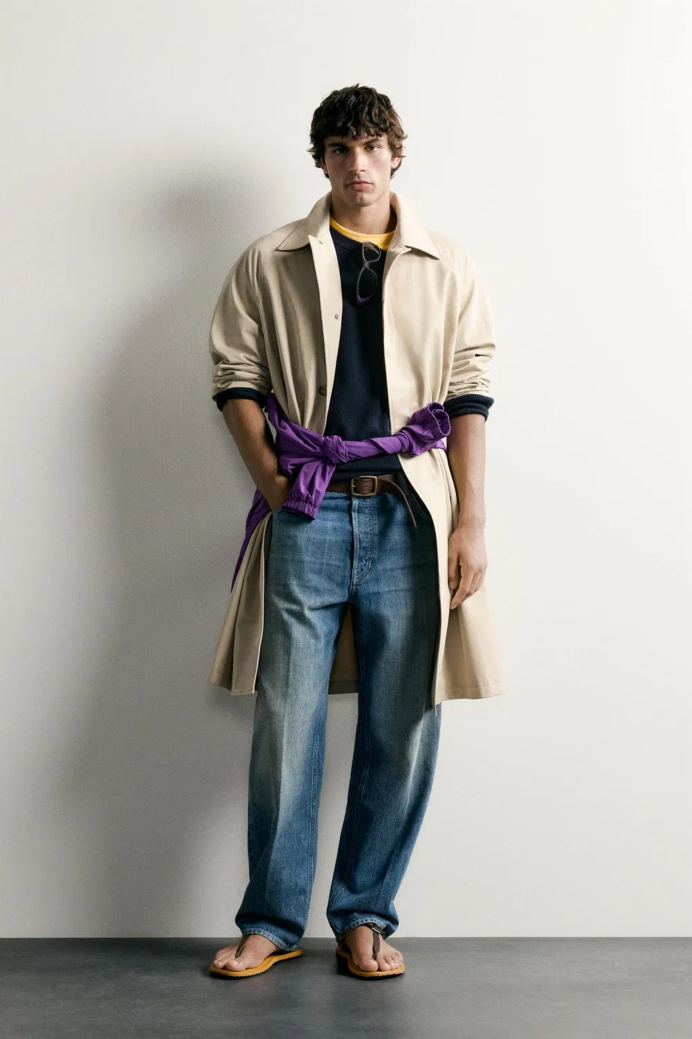 Длинный свободный тренч ZARA, Beige