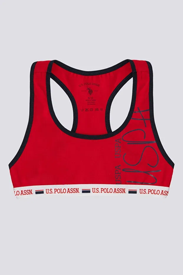 Детский спортивный бюстгальтер без рукавов U.S. Polo Assn., White — фото 4