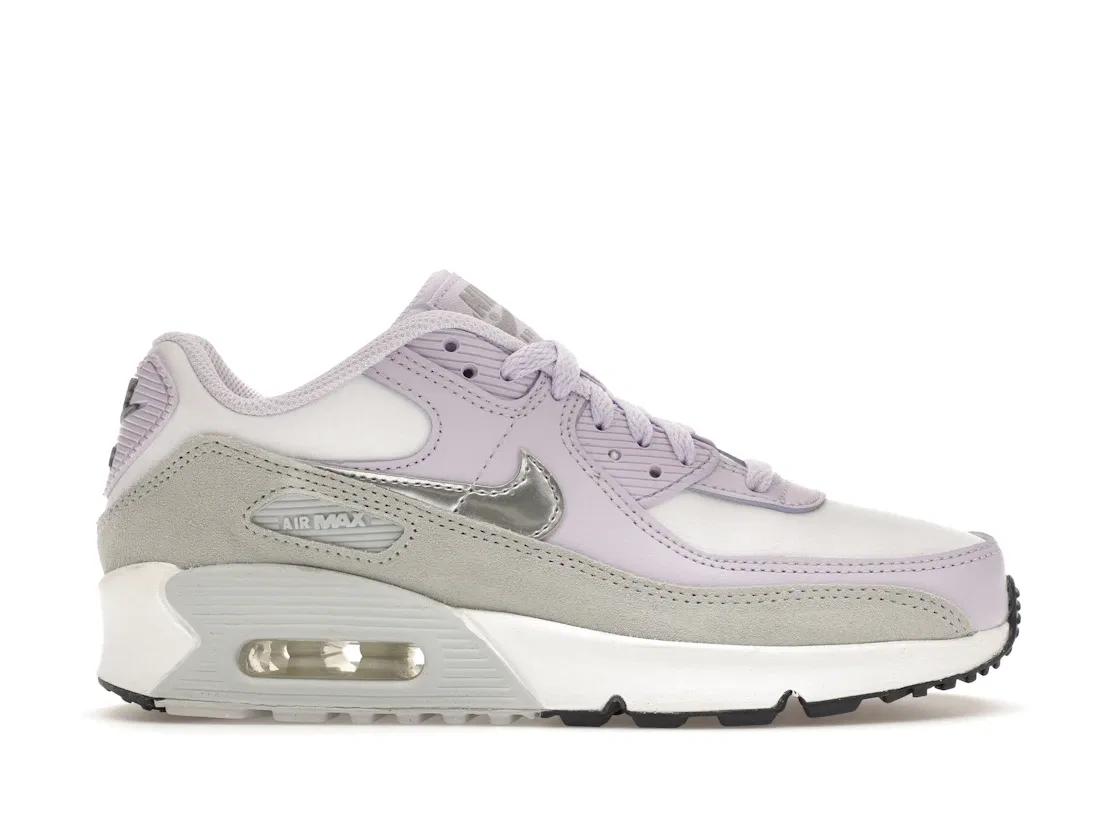 Детские кроссовки Lifestyle Nike Air Max 90, White/Violet Frost/Pure Platinum/Metallic Silver