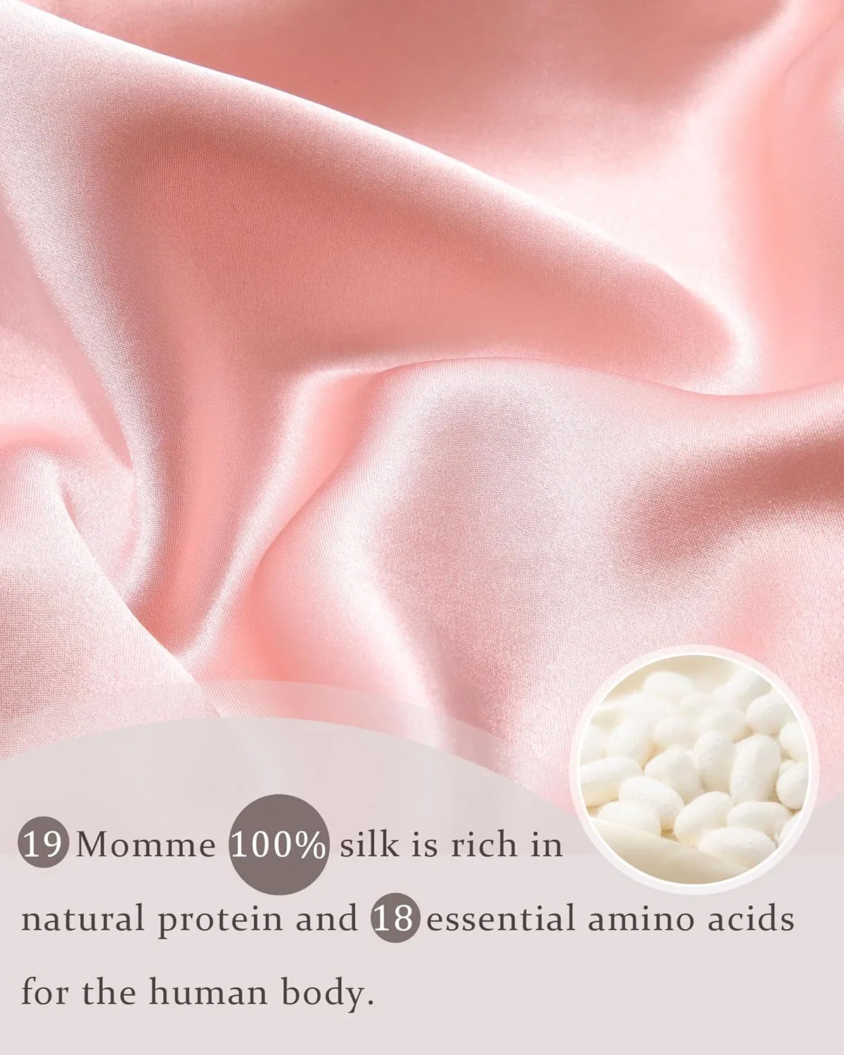 Шелковая шапочка для сна Ufgin, двусторонняя, Pink+Beige — фото 3