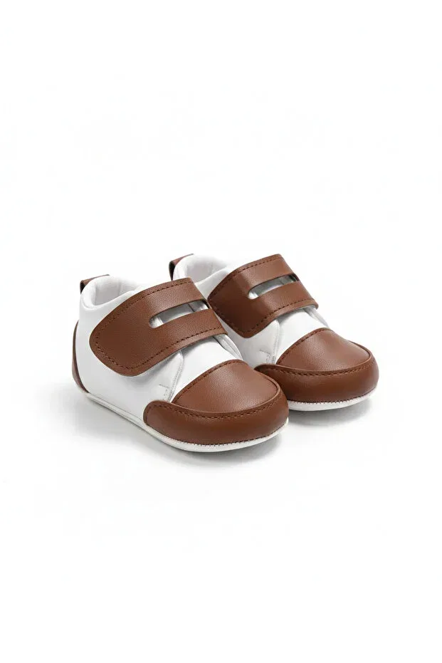 Детские туфли для девочек с липучкой First Step Shoes Coffee Thick Velcro Sema Baby, White