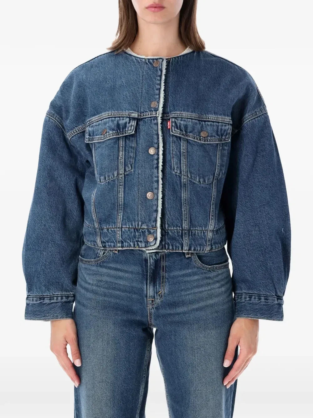Укороченная джинсовая куртка с отделкой из искусственной овчины Levi'S, синий