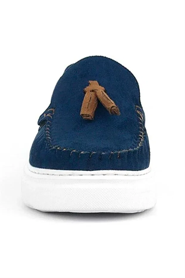 Детские лоферы для мальчиков с ортопедической стелькой Rakerplus, Navy Blue — фото 4