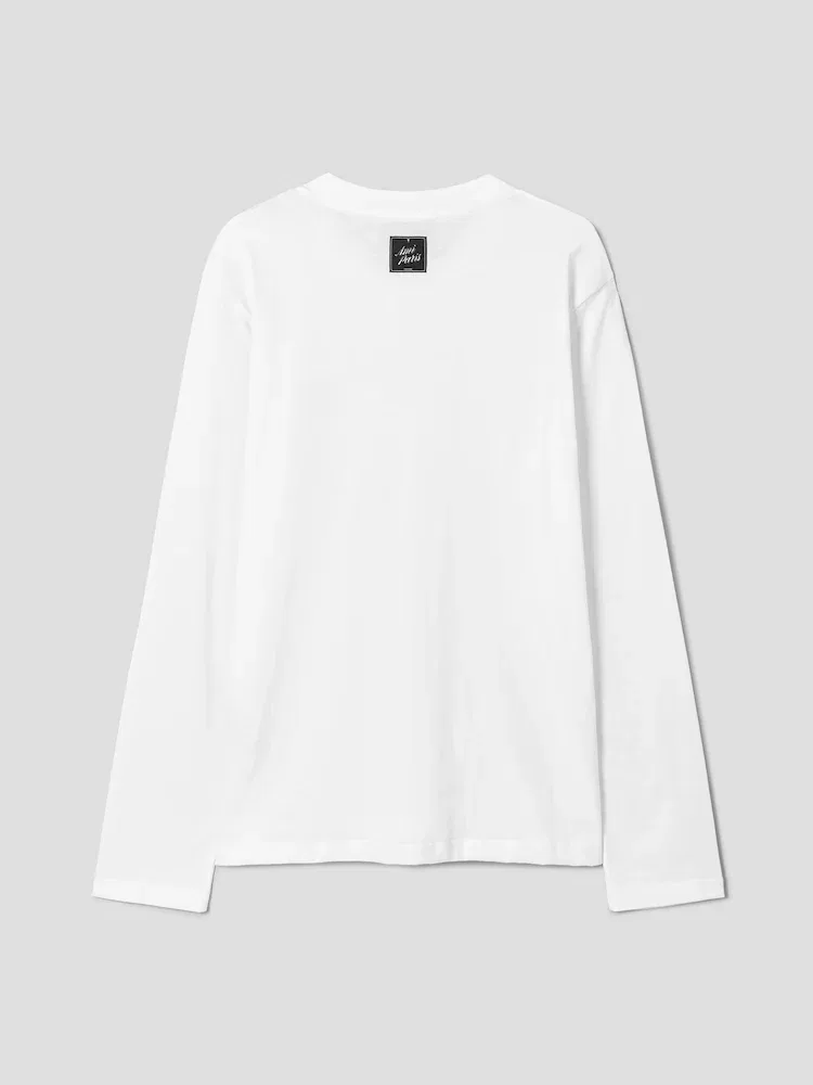 Футболка с длинным рукавом Classic Fit AMI PARIS, White — фото 2