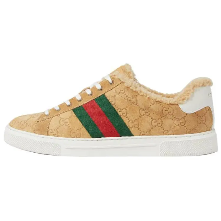 

GUCCI Низкие кроссовки для скейтбординга ACE, бежевые, мужские