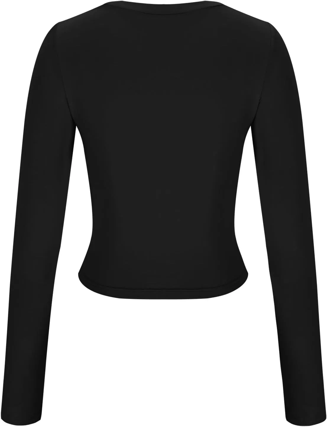 Женская футболка с длинным рукавом и круглым вырезом, Black — фото 3
