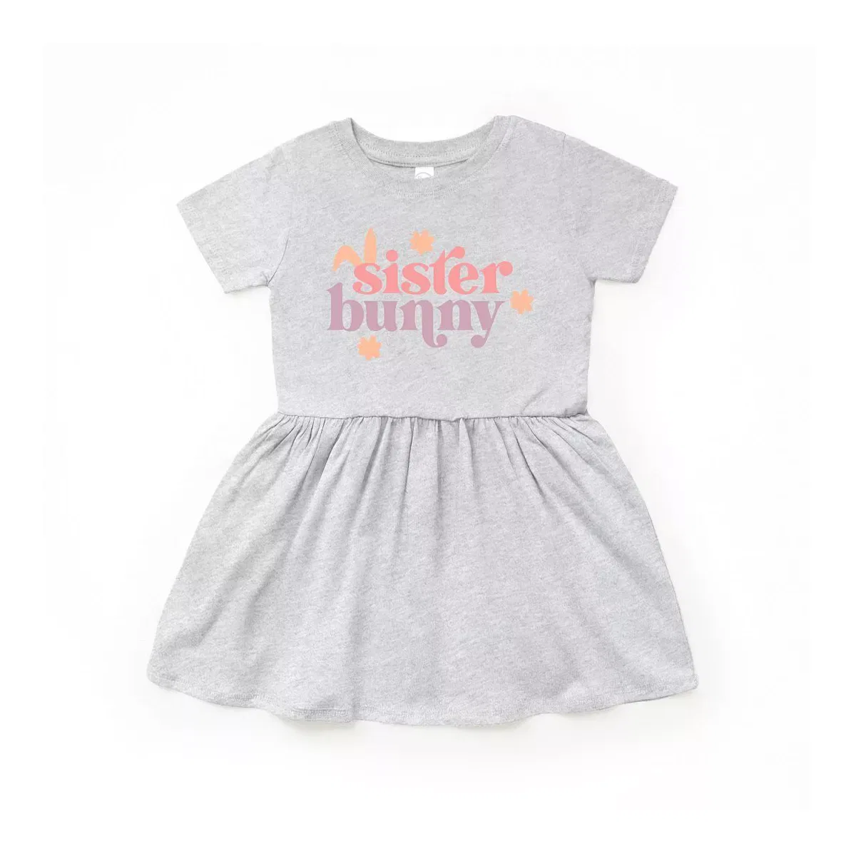 Детское платье для девочек с принтом Sister Bunny The Juniper Shop, Heather Grey