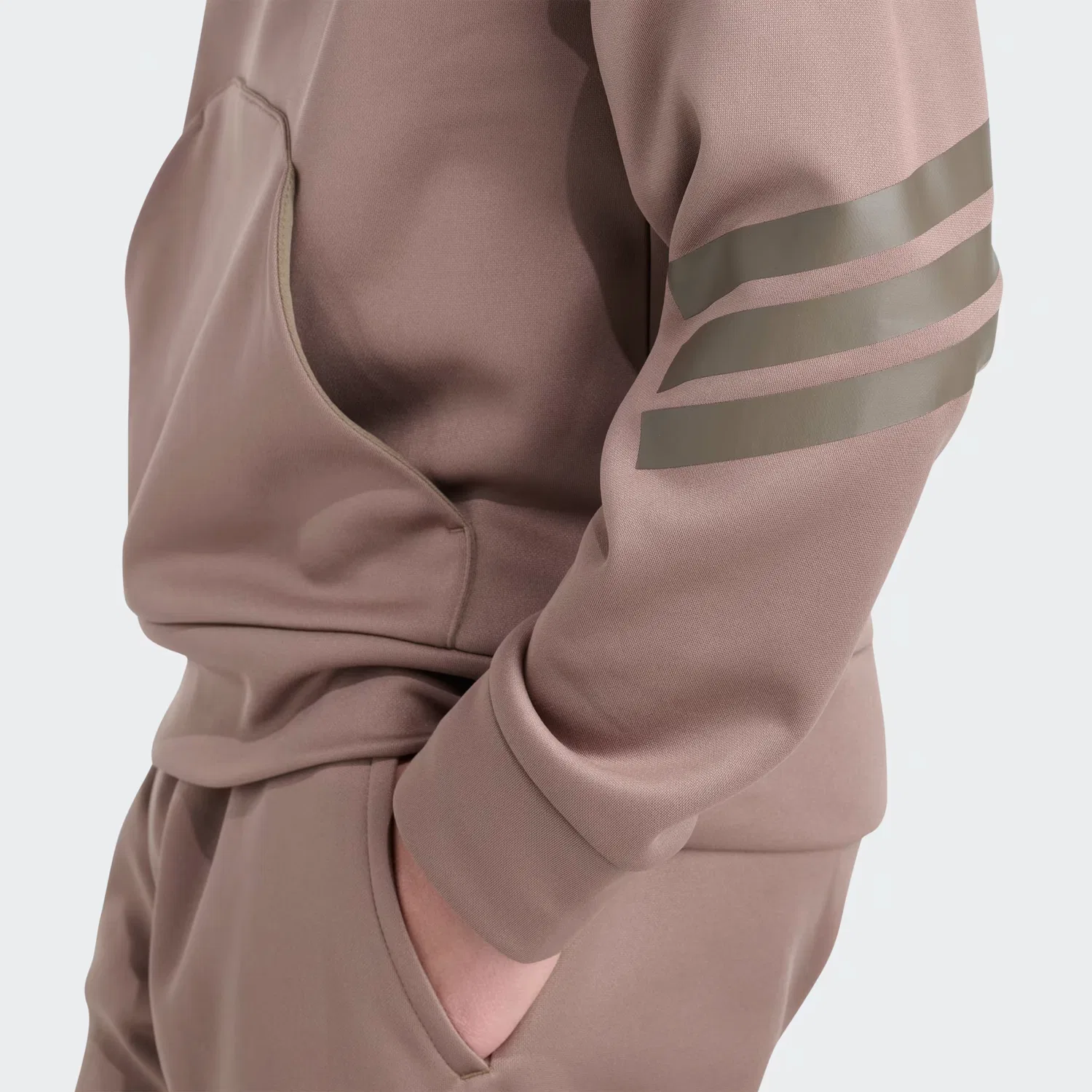 Детское худи из флиса Future Icons Adidas Sportswear, хаки — фото 4