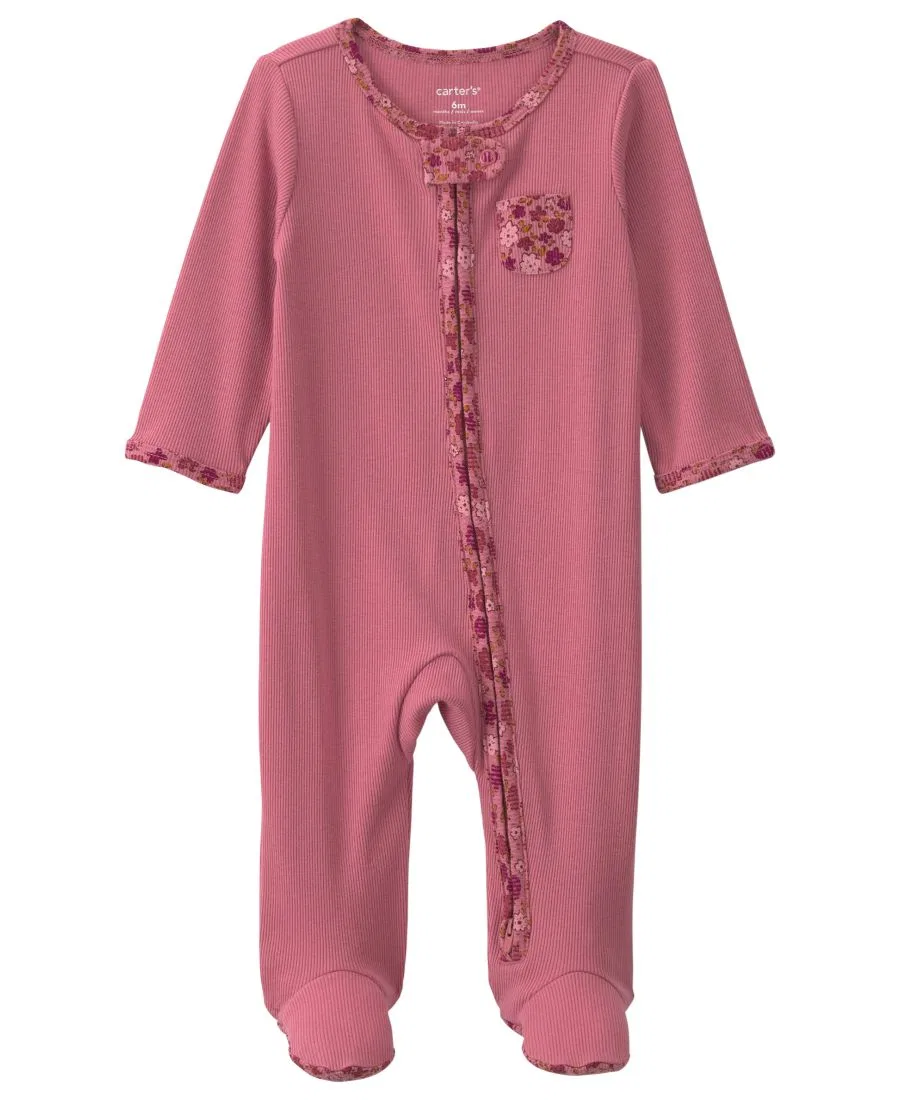 Комбинезон для сна с длинным рукавом Floral 2-Way Zip Sleep & Play Carter's, Pink