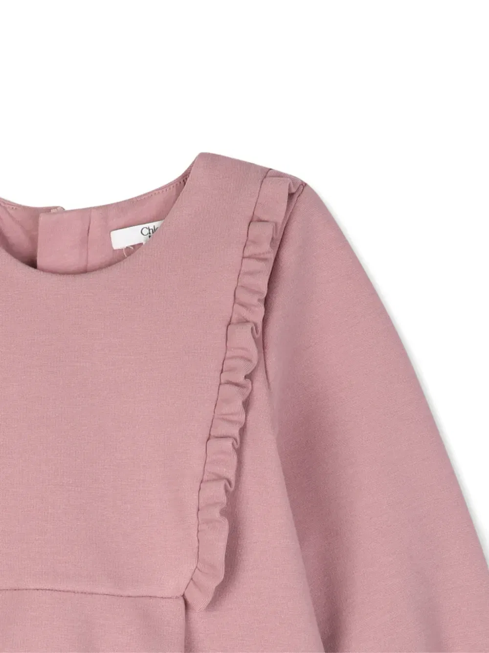 Платье с оборками и длинными рукавами Chloé Kids, розовый — фото 3