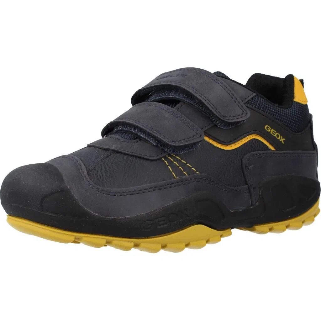 Детские кроссовки с закрытой пяткой Geox J New Savage Boy A, Цвет Dunkelblau / Gelb / Schwarz