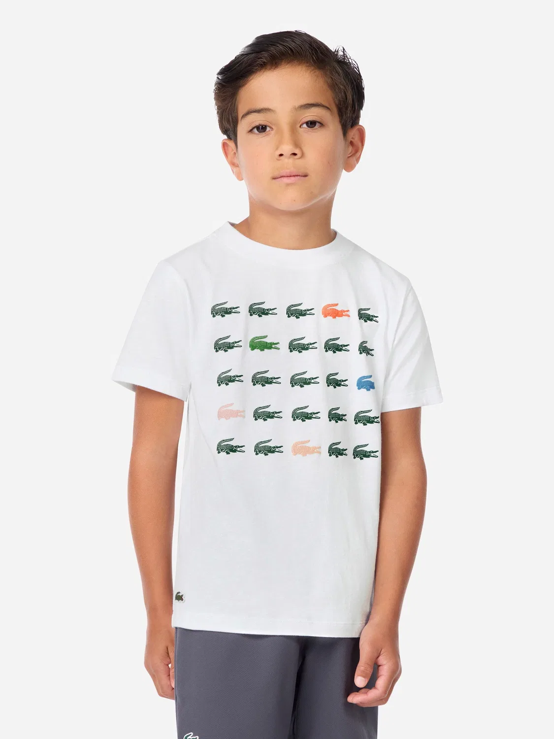 Футболка с принтом Lacoste Croc Grid, белый