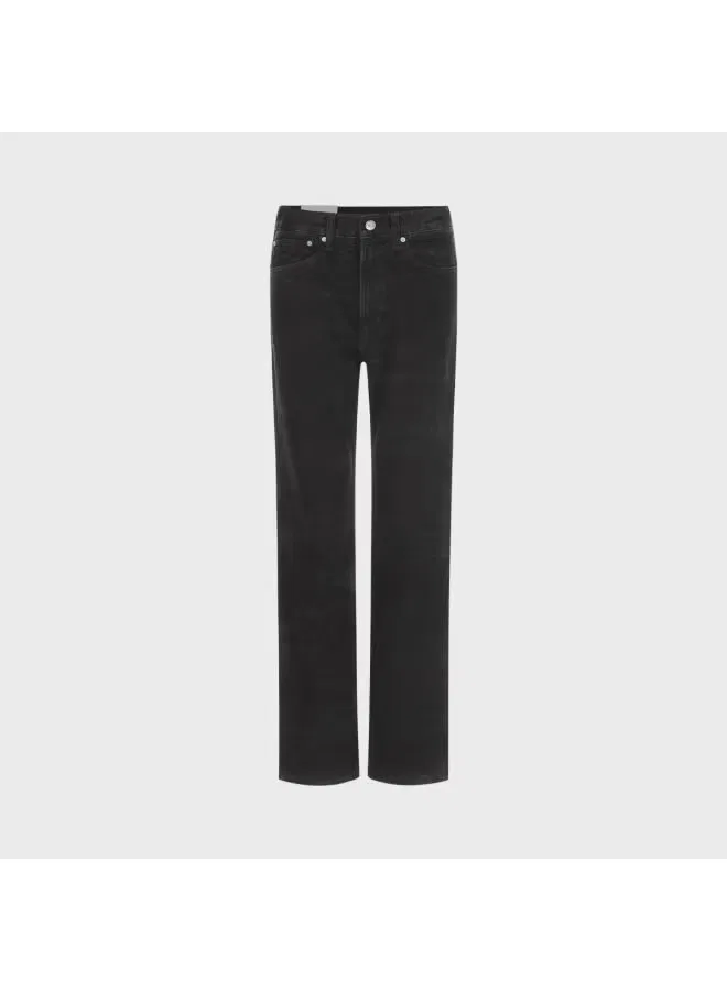 Zara Брюки прямые хлопковые джинсовые, черный — фото 2