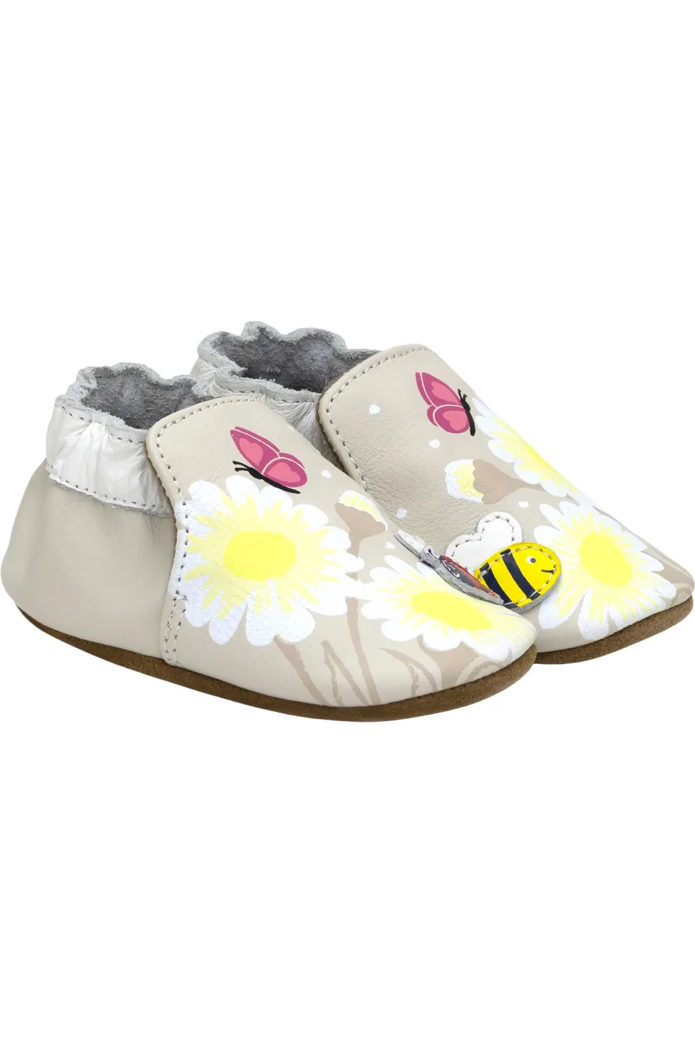 Пинетки для малышей с аппликацией Love Bugs Robeez, серо-коричневый