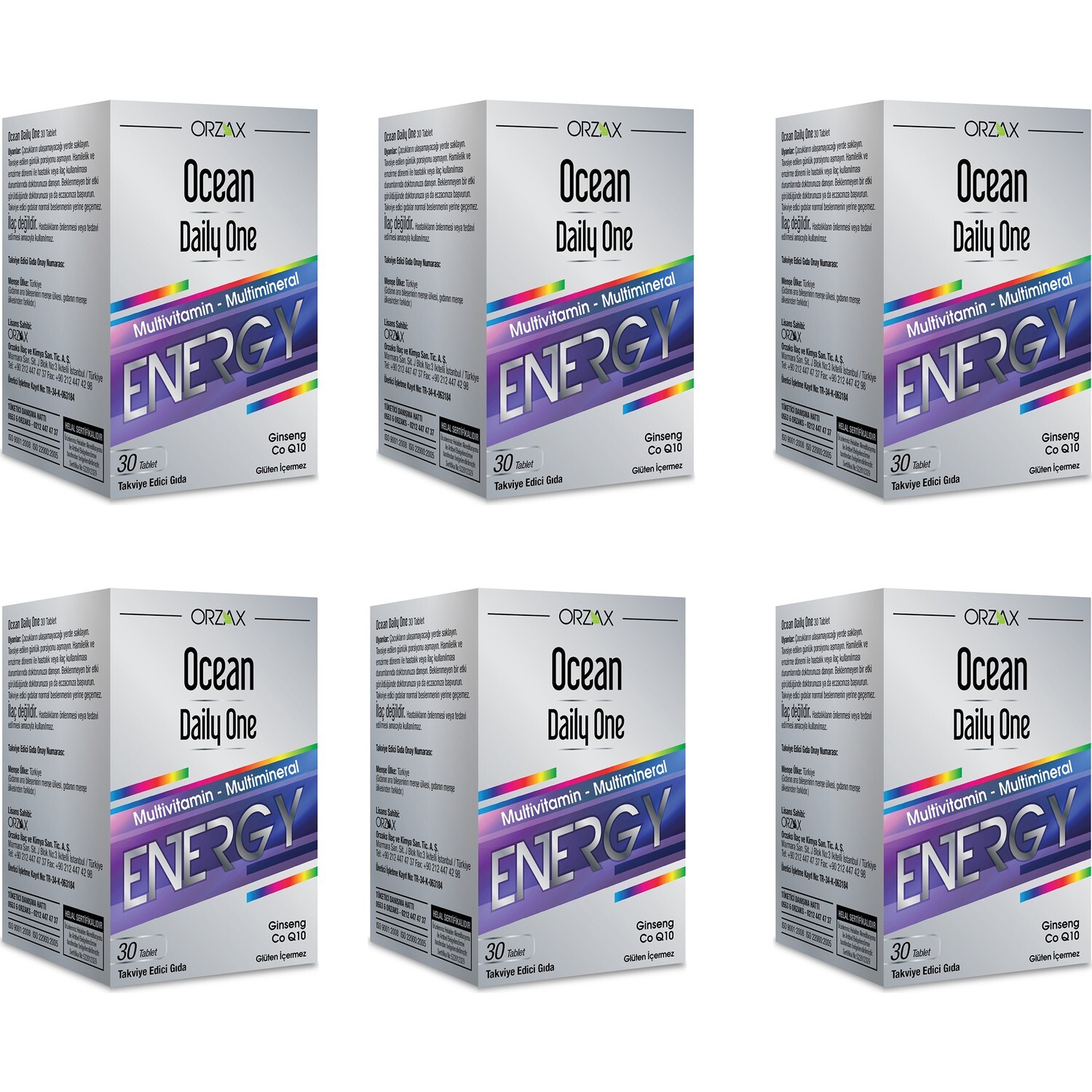 

Добавка Orzax Ocean Daily One Energy, 6 упаковок по 30 таблеток