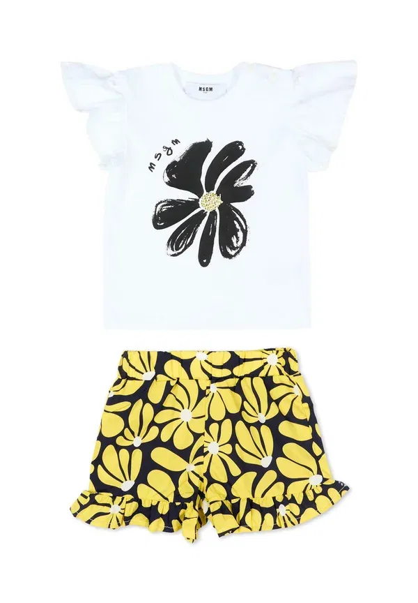 Комплект из топа и шорт с цветочным принтом MSGM Yellow, желтый