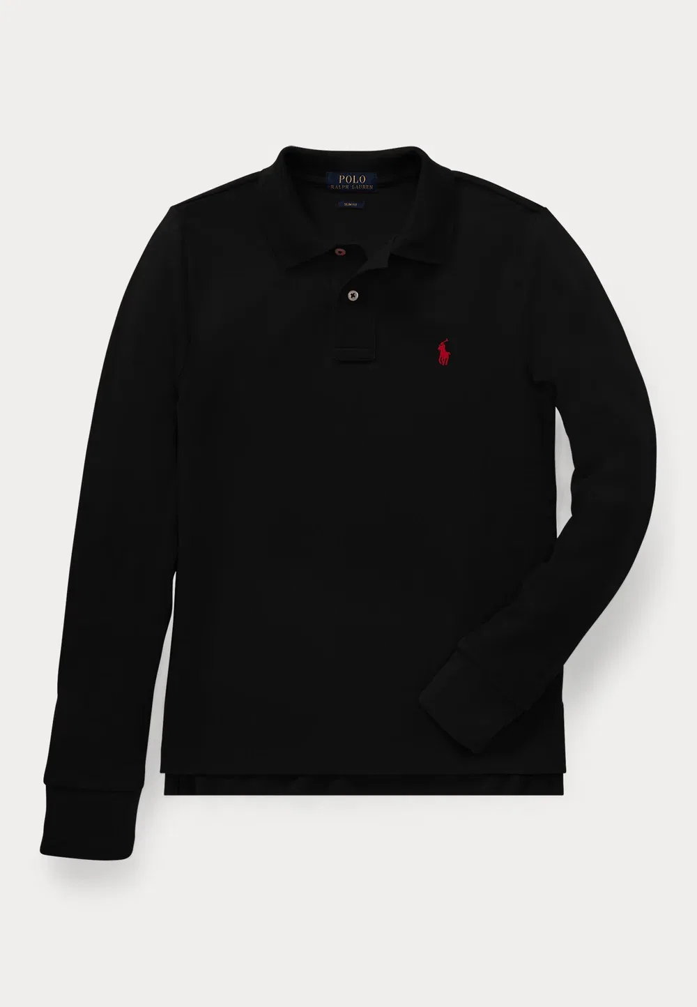 Поло из хлопковой сетки с длинными рукавами, размер 7-14 лет Polo Ralph Lauren, Black