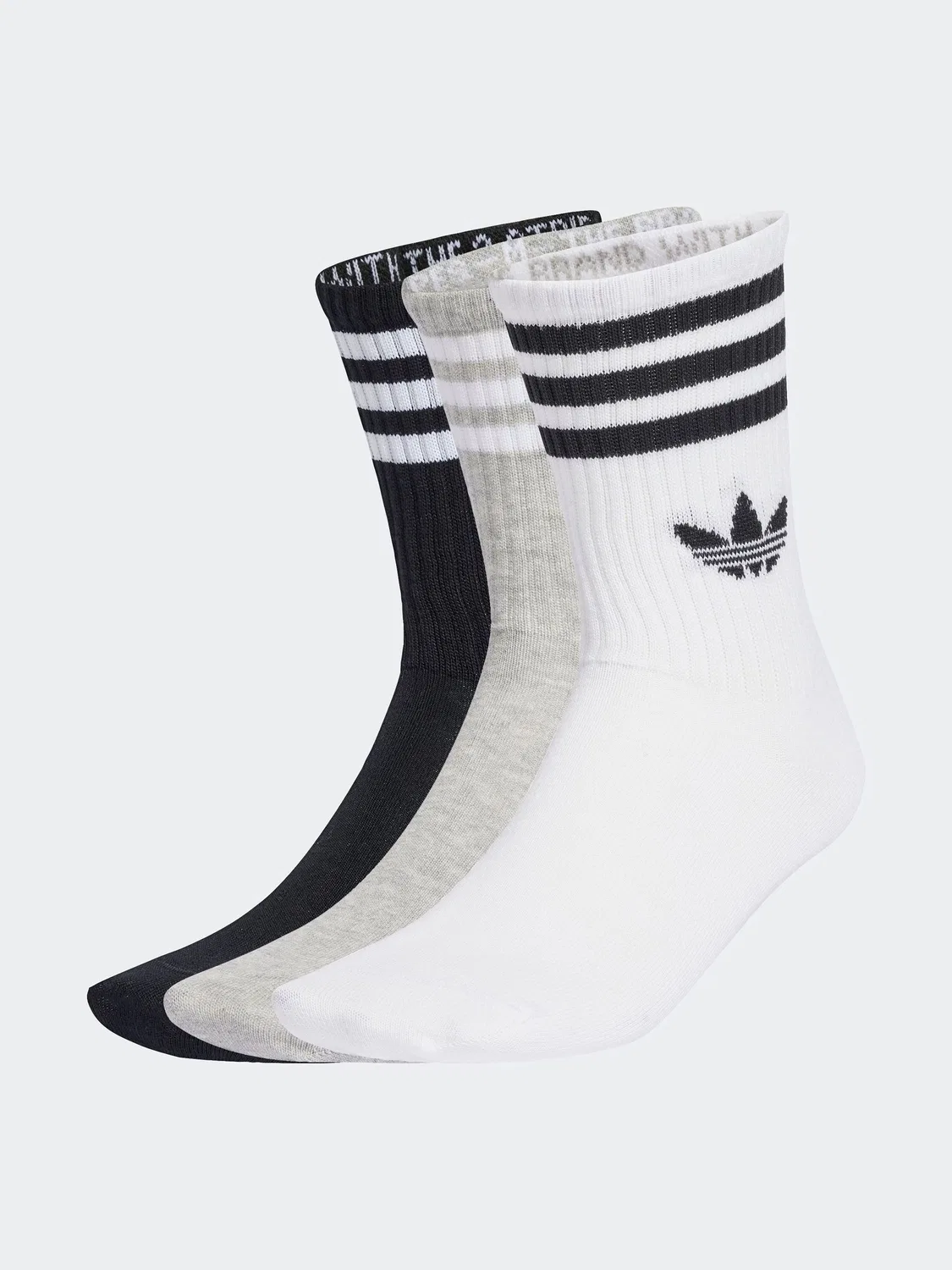 Носки с тремя полосками, adidas Originals, белый/черный/серый