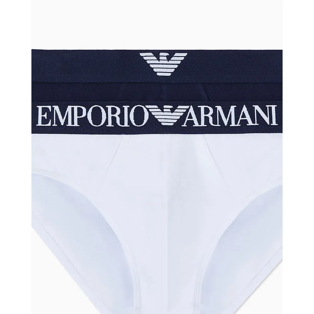 Мужские трусы-слипы с хлопком Emporio armani, Blue — фото 4