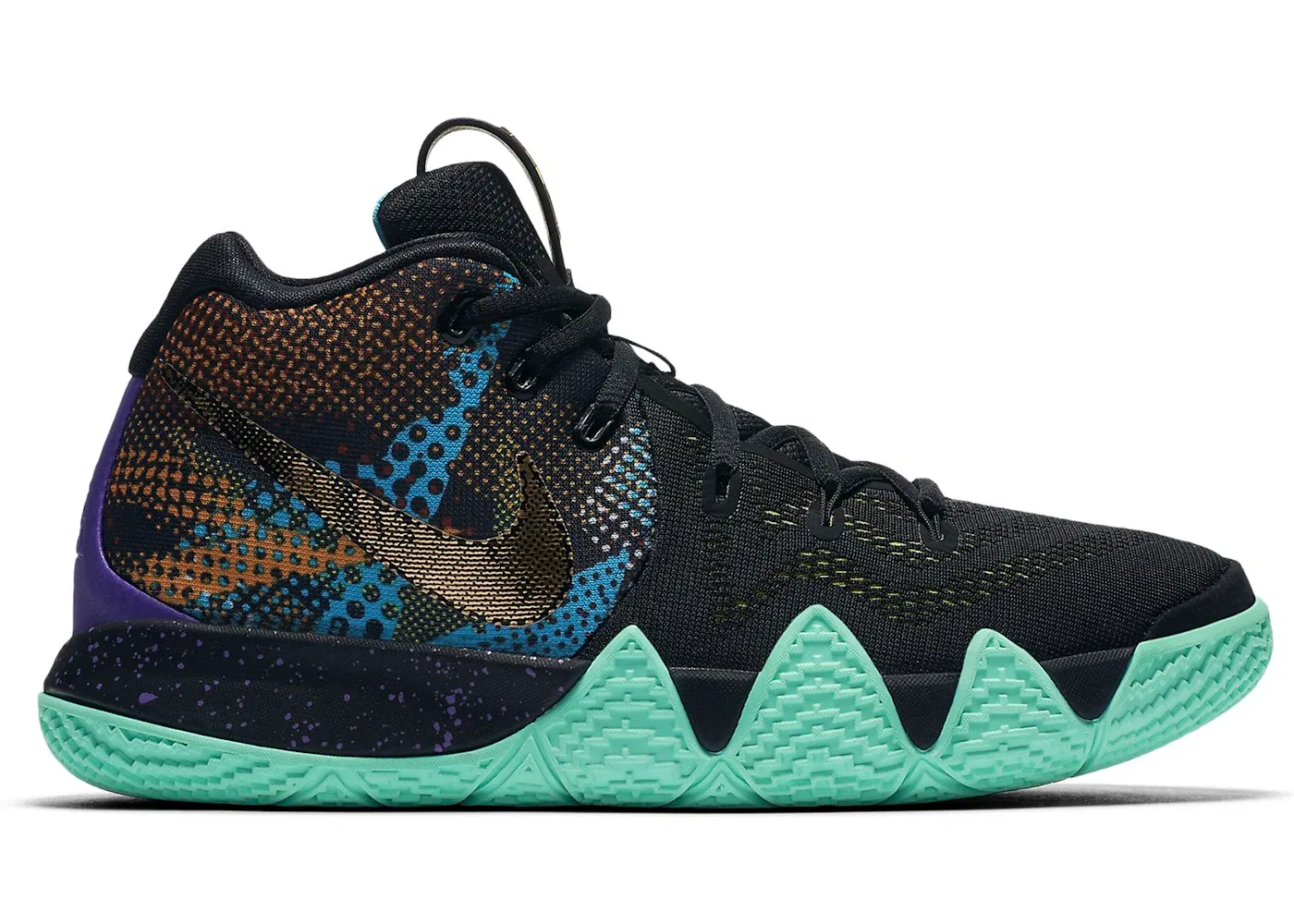 Детские кроссовки для мальчиков Nike Kyrie 4, Black/Sonic Yellow-Purple Venom